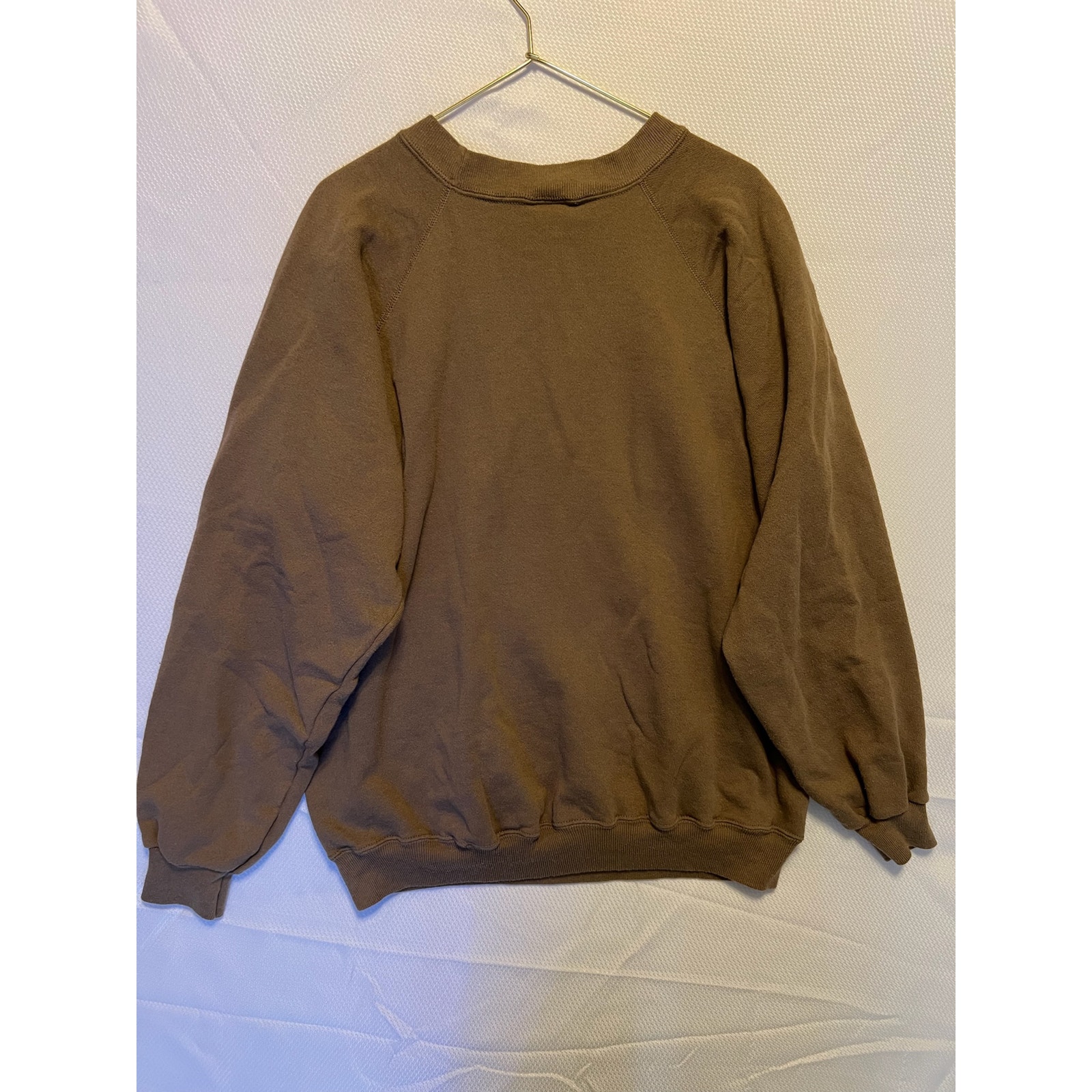 Vintage Hanes Brand Solid Brown Sweatshirt Size Xl 4648